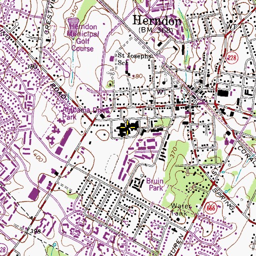 Topographic Map of Herndon Middle School, VA