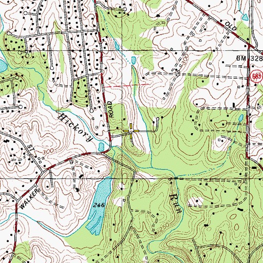 Topographic Map of Hickory Run, VA