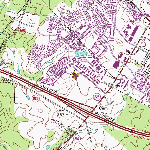 Topographic Map of Hutchison Elementary School, VA