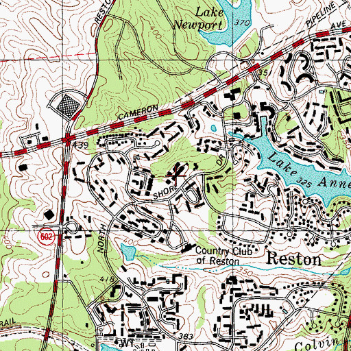 Topographic Map of Lake Anne Elementary School, VA