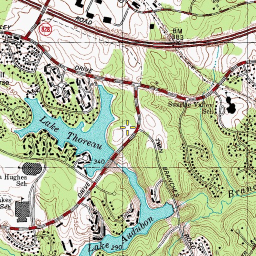 Topographic Map of South Lakes Village Park, VA