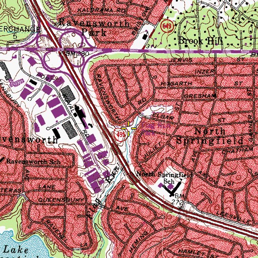 Topographic Map of Flag Run Park, VA