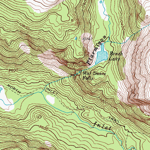 Topographic Map of War Dance Falls, CO