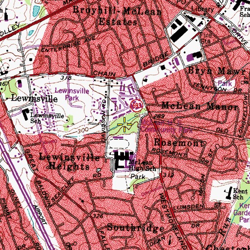 Topographic Map of McLean High School Community Park, VA