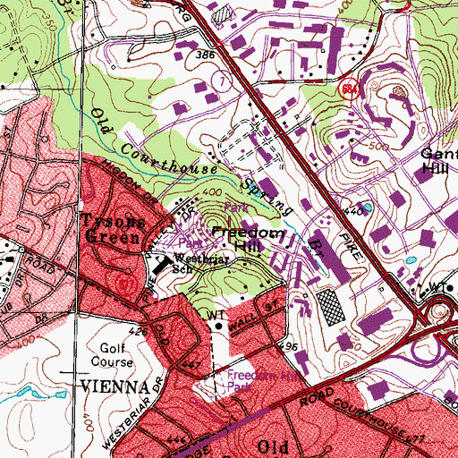 Topographic Map of Raglan Road Park, VA