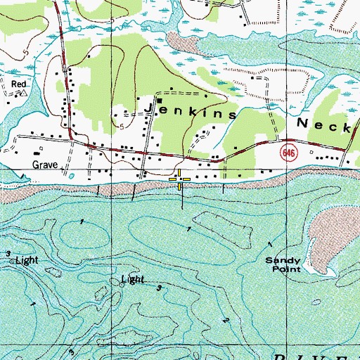 Topographic Map of Jenkins Neck Landing, VA