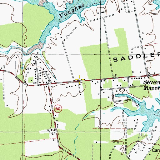 Topographic Map of Sadlers Neck School (historical), VA