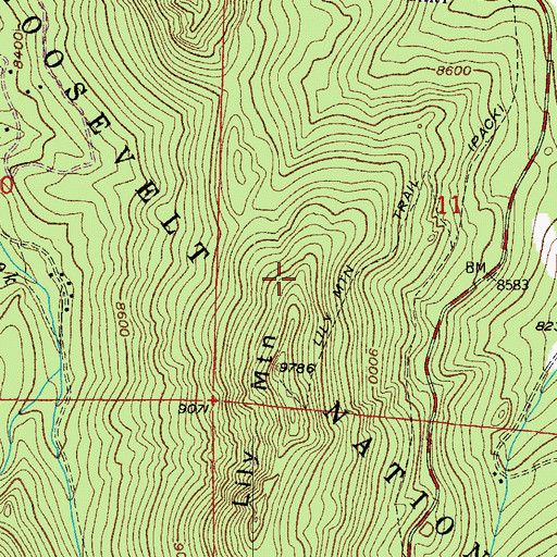 Topographic Map of Lily Mountain Trail, CO