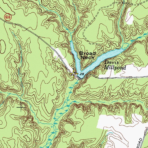 Topographic Map of Davis Mill (historical), VA