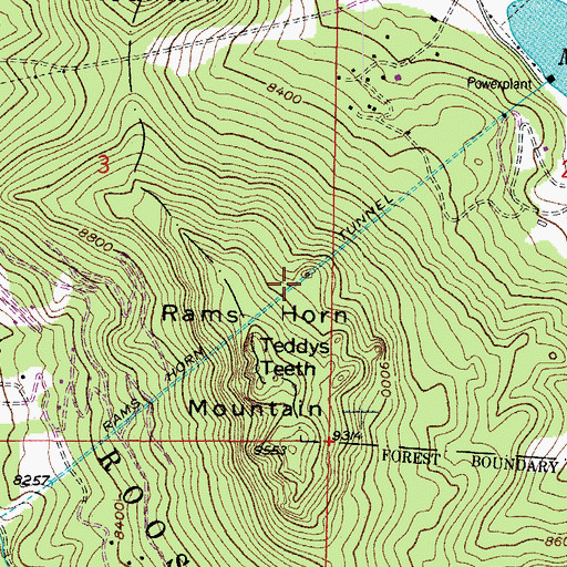 Topographic Map of Rams Horn Tunnel, CO