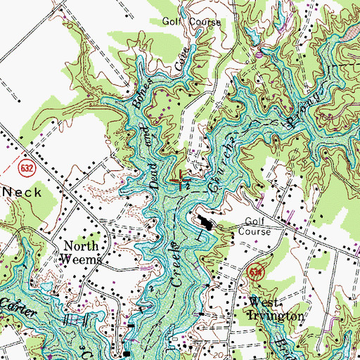 Topographic Map of Calf Pasture Point, VA