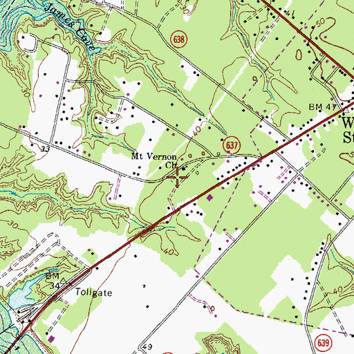 Topographic Map of Mount Vernon Cemetery, VA