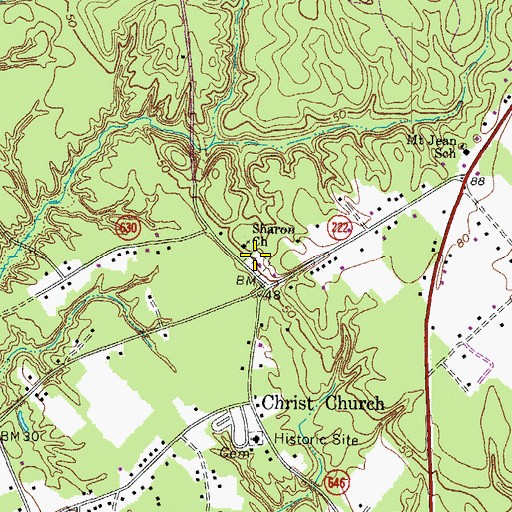 Topographic Map of Sharon Cemetery, VA