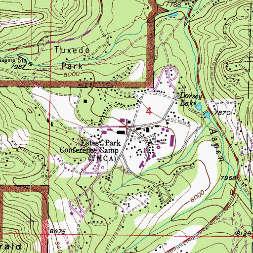 Topographic Map of Estes Park Center/YMCA of the Rockies, CO
