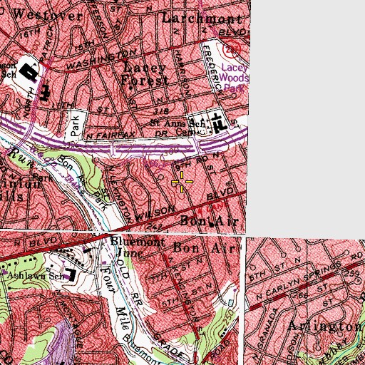Topographic Map of Brockwood, VA