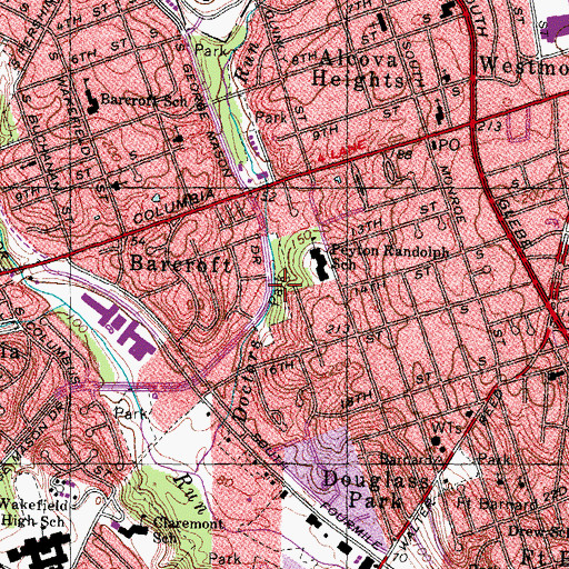 Topographic Map of Doctors Branch Park, VA