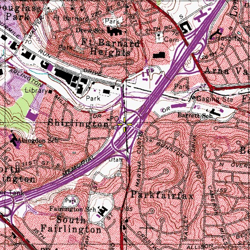 Topographic Map of Interchange 6, VA