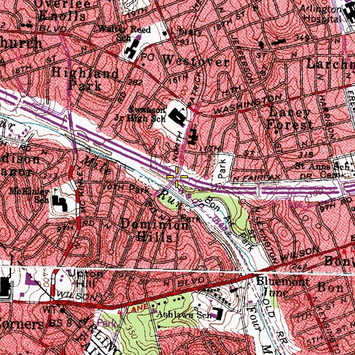 Topographic Map of Interchange 69, VA