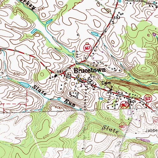 Topographic Map of Brucetown Post Office, VA