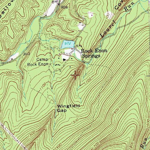 Topographic Map of Crag Rocks, VA
