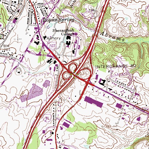 Topographic Map of Interchange 313, VA