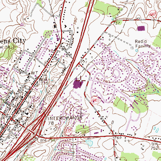 Topographic Map of Robert E Aylor Middle School, VA