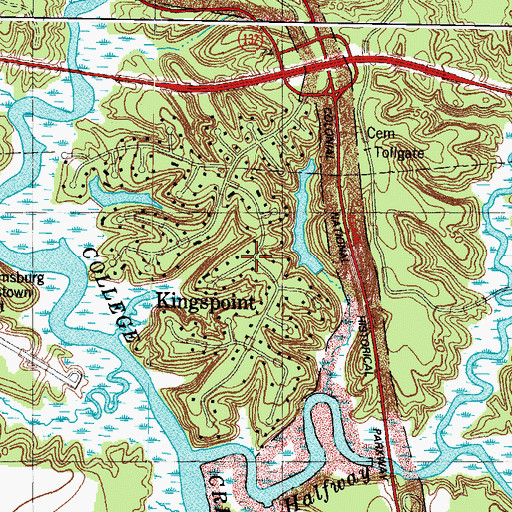 Topographic Map of Kingspoint, VA