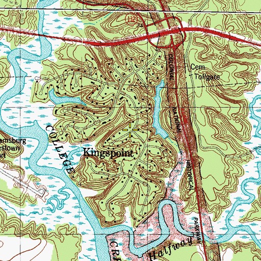 Topographic Map of Kingspoint, VA