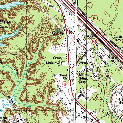 Topographic Map of Little Zion Church, VA