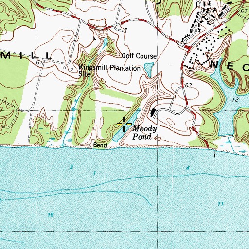 Topographic Map of Moody Pond, VA
