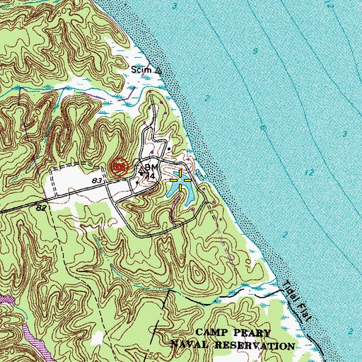 Topographic Map of Lake Norvell, VA