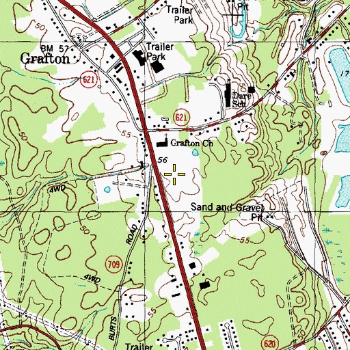 Topographic Map of Washington Square Shopping Center, VA