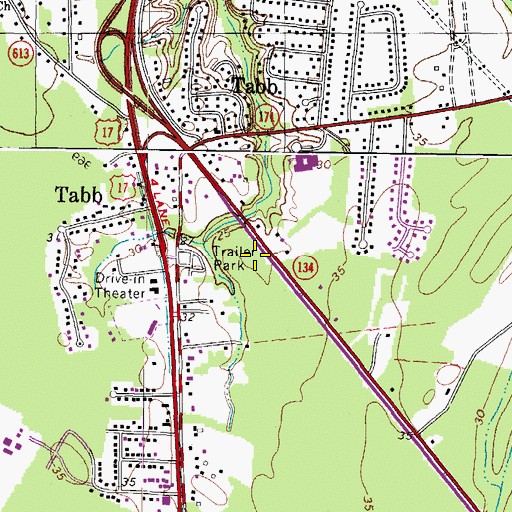 Topographic Map of Ashe Industrial Park, VA