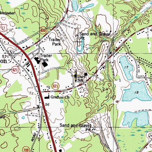Topographic Map of Dare Elementary School, VA
