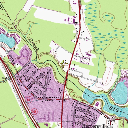 Topographic Map of Kiln Creek Shopping Center, VA