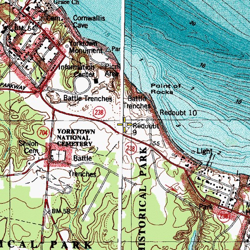 Topographic Map of Redoubt 9 (historical), VA