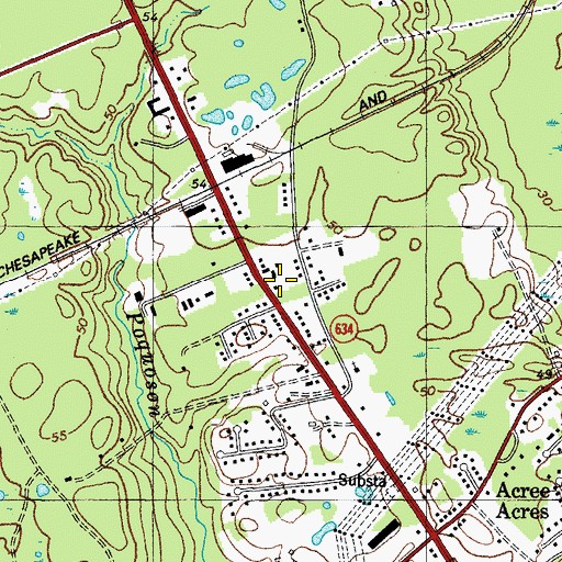 Topographic Map of York Village Shopping Center, VA