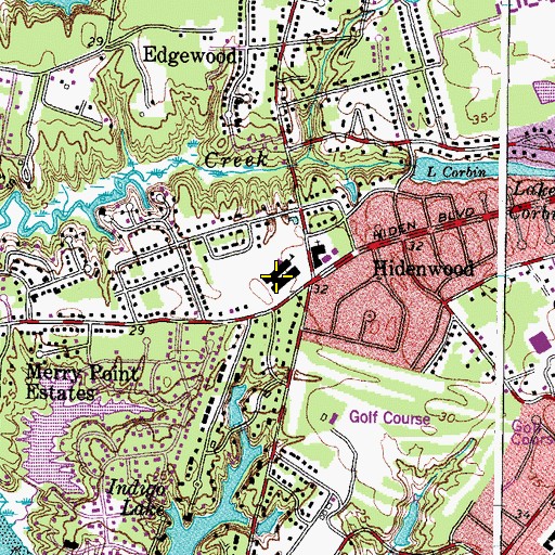 Topographic Map of Hidenwood Elementary School, VA