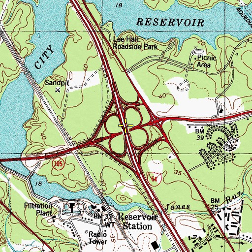 Topographic Map of Interchange 250, VA