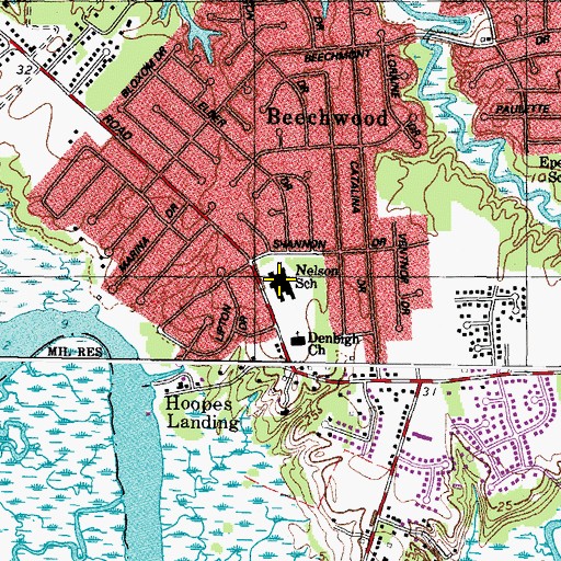 Topographic Map of Nelson Elementary School, VA