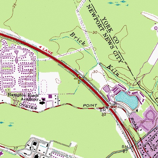 Topographic Map of Interchange 256, VA