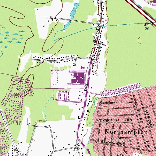 Topographic Map of Bethel High School, VA