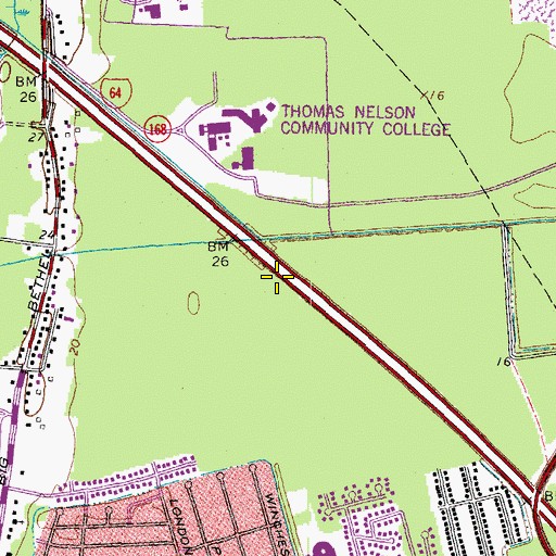 Topographic Map of Interchange 261, VA