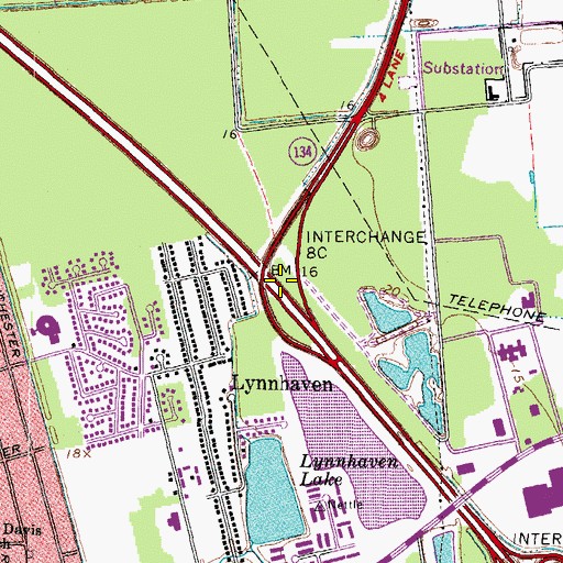 Topographic Map of Interchange 262, VA