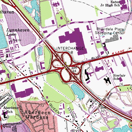 Topographic Map of Interchange 263, VA