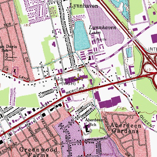 Topographic Map of Todd Center Shopping Center, VA