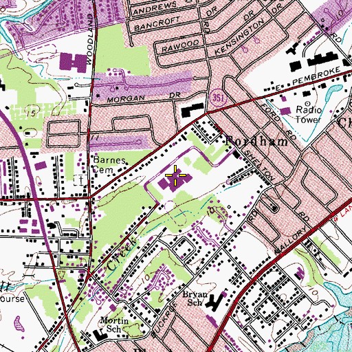Topographic Map of Phoebus High School, VA