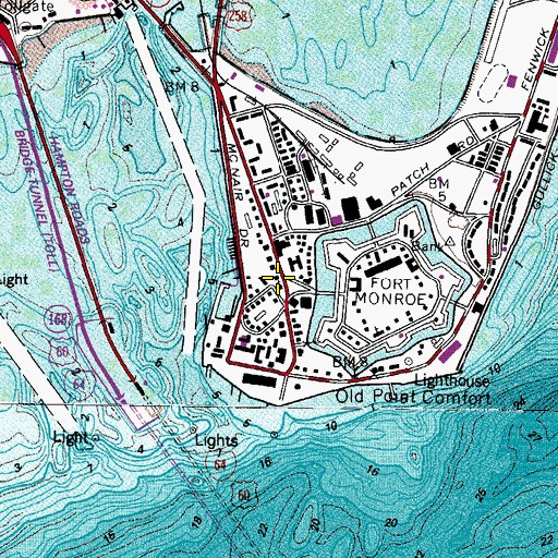Topographic Map of Saint Marys Star of the Sea Roman Catholic Church, VA