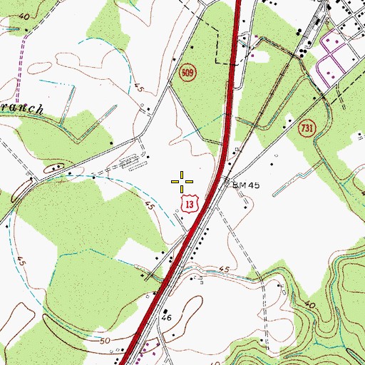 Topographic Map of Nandua High School, VA