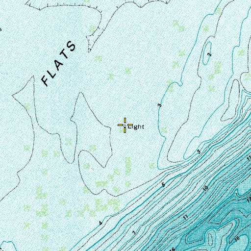 Topographic Map of Anchorage F-1 Light, VA